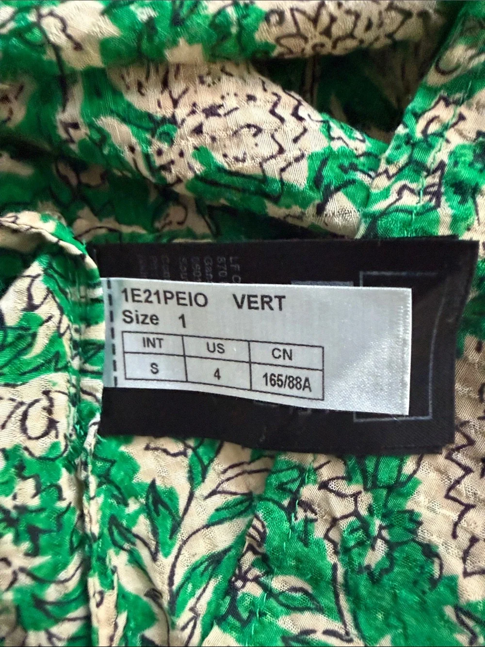 ba&sh Green and Cream Floral Sleeveless Blouse - Picture 5 of 5